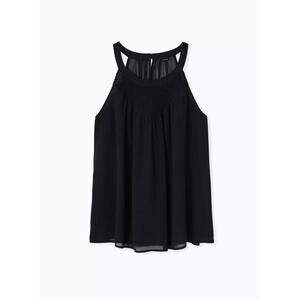 Torrid Black Blouse with Flowy Design